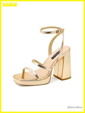 Platform Chunky Heel Sandals Square Open Toe Block Heel 4 Inch High Heel with